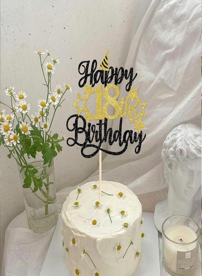 Confetti! Glitter 18th Birthday Cake Topper with Star Hat - Cheers to18 Years! Fabulous Cake Decorations for Grown ups 18th Birthday & Anniversary Party Supply - Image 5